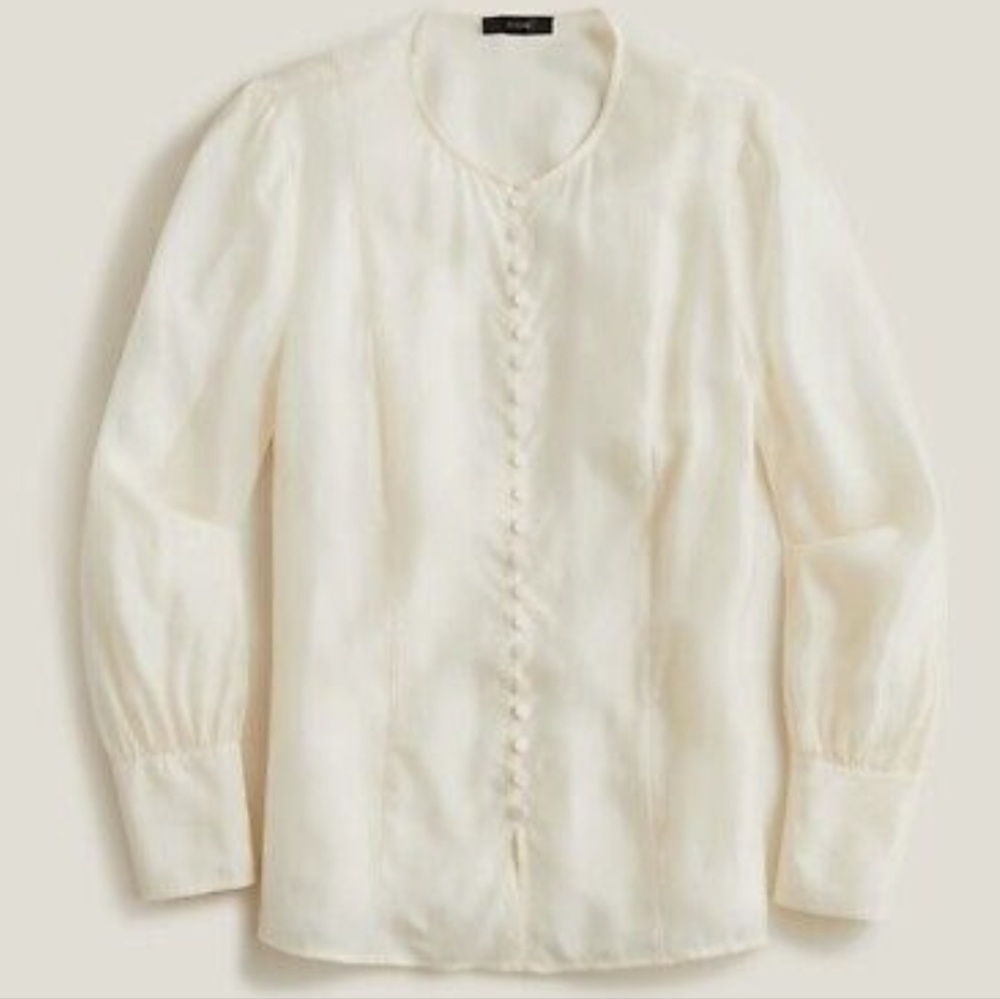 J. Crew Eco cupro-blend covered button top